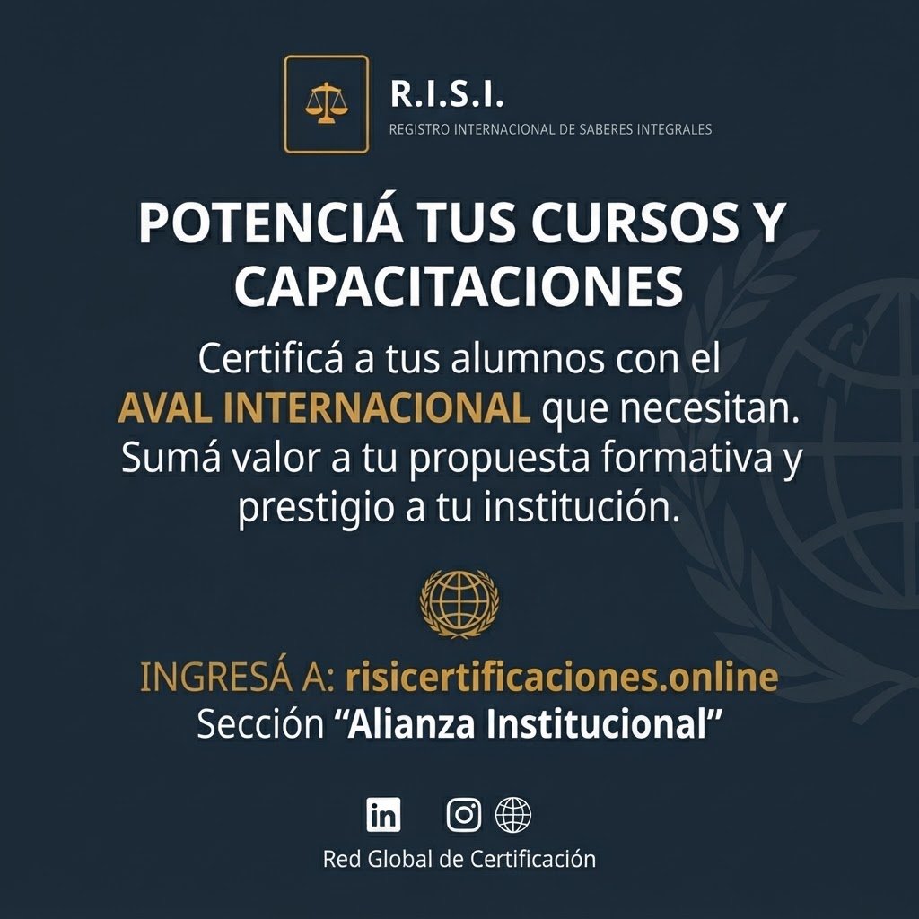 ¿Dictás cursos y te gustaría que tus egresados se lleven una certificación con validez internacional? 📜✨ Entérate de todos los requisitos y el paso a paso ingresando a risicertificaciones.online, en la sección Alianza Institucional.